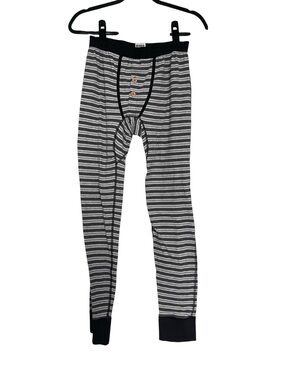 Pact Men’s Black & White Striped Thermal Joggers